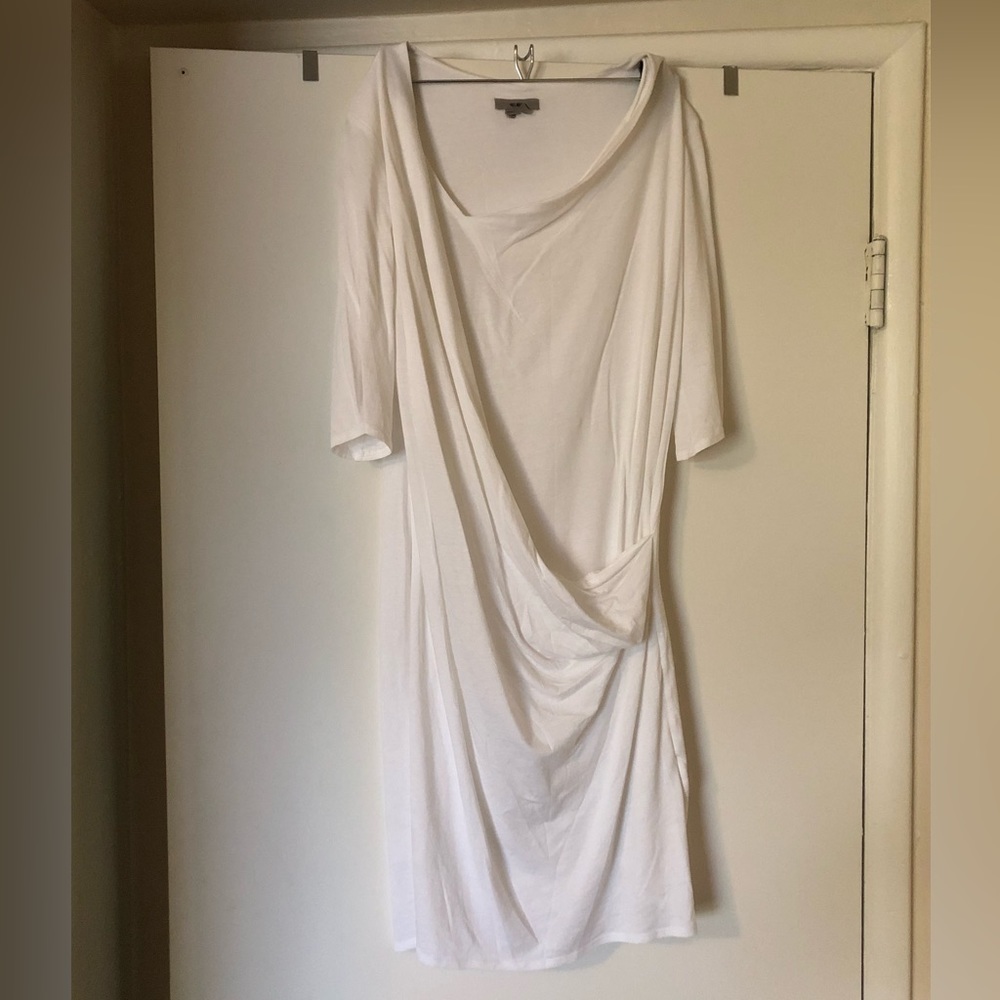 Helmut Lang white draped dress. SzM